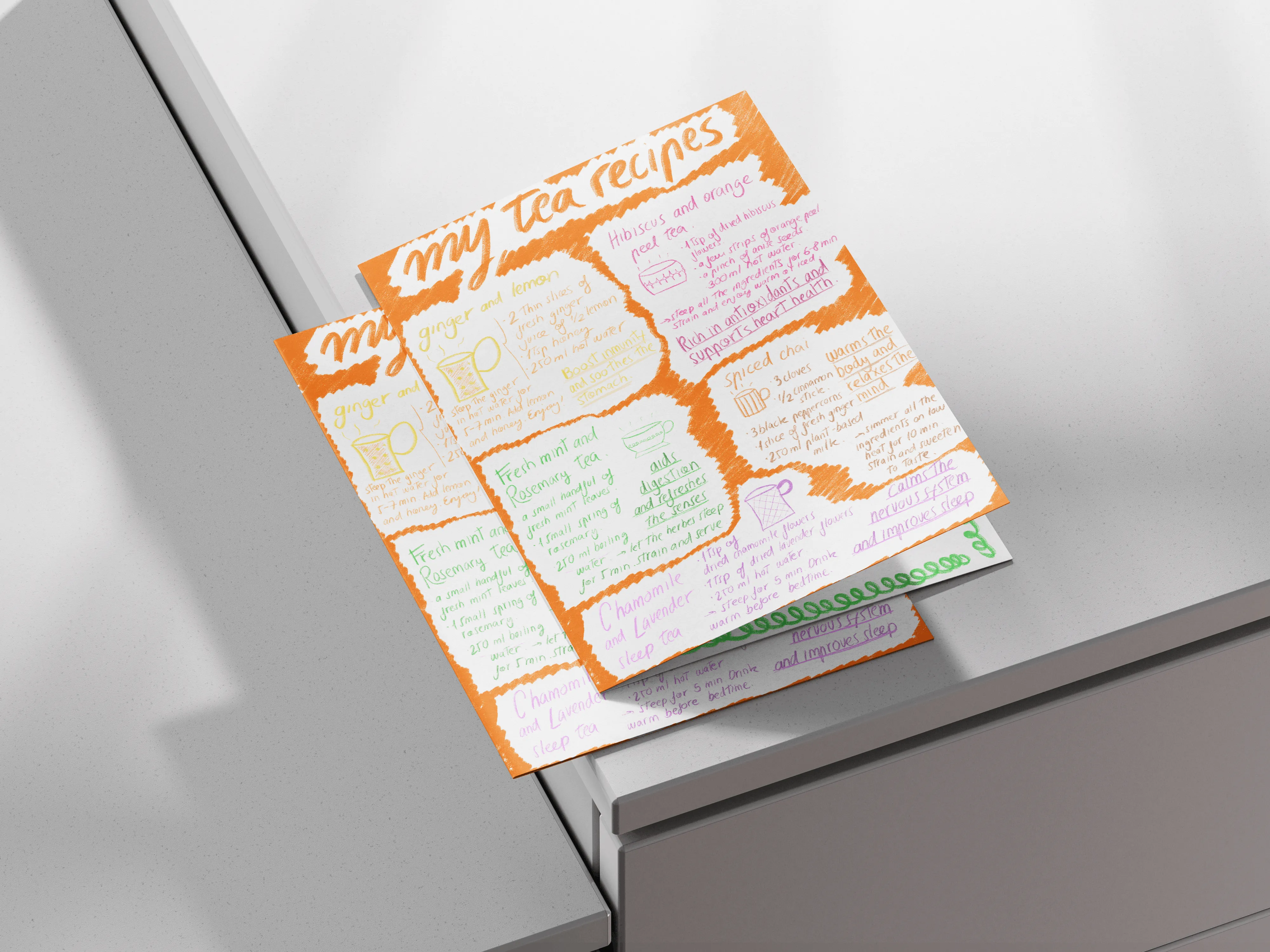 LAO Magazine tea recipes drawing pages